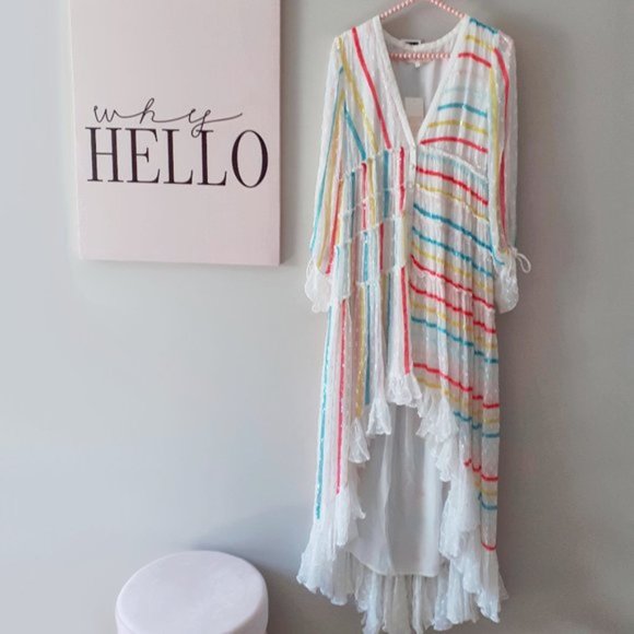 NWT Rococo Sand white sequin polka dot maxi dress - Picture 5 of 6